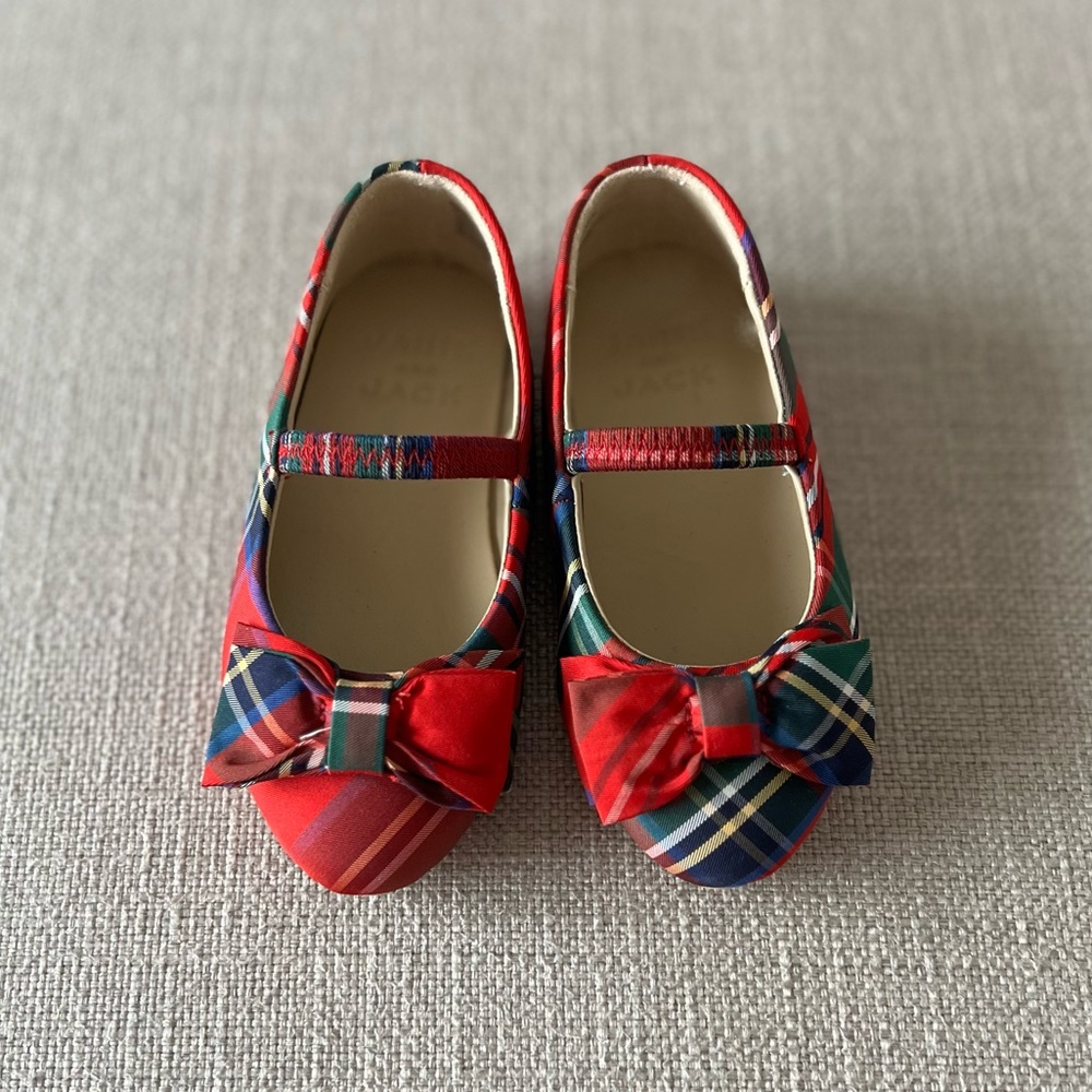 Janie & Jack Plaid Bow Flats